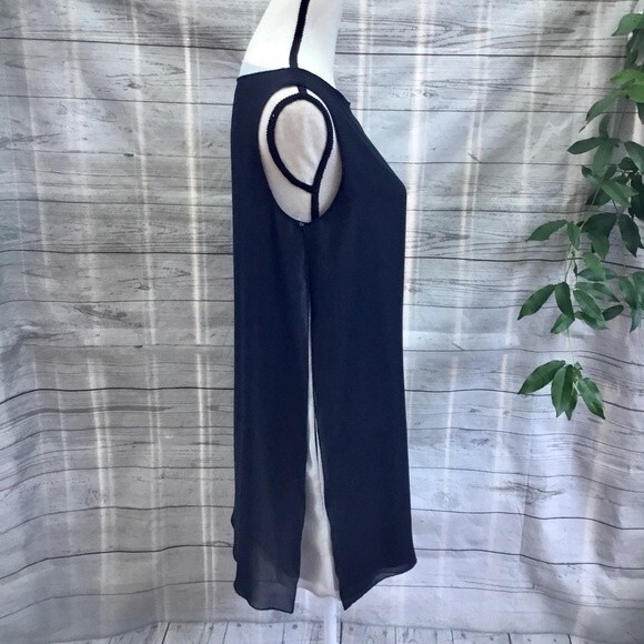 Vivienne Tam Black Sheer Overlay Dress Pockets S - Picture 4 of 7